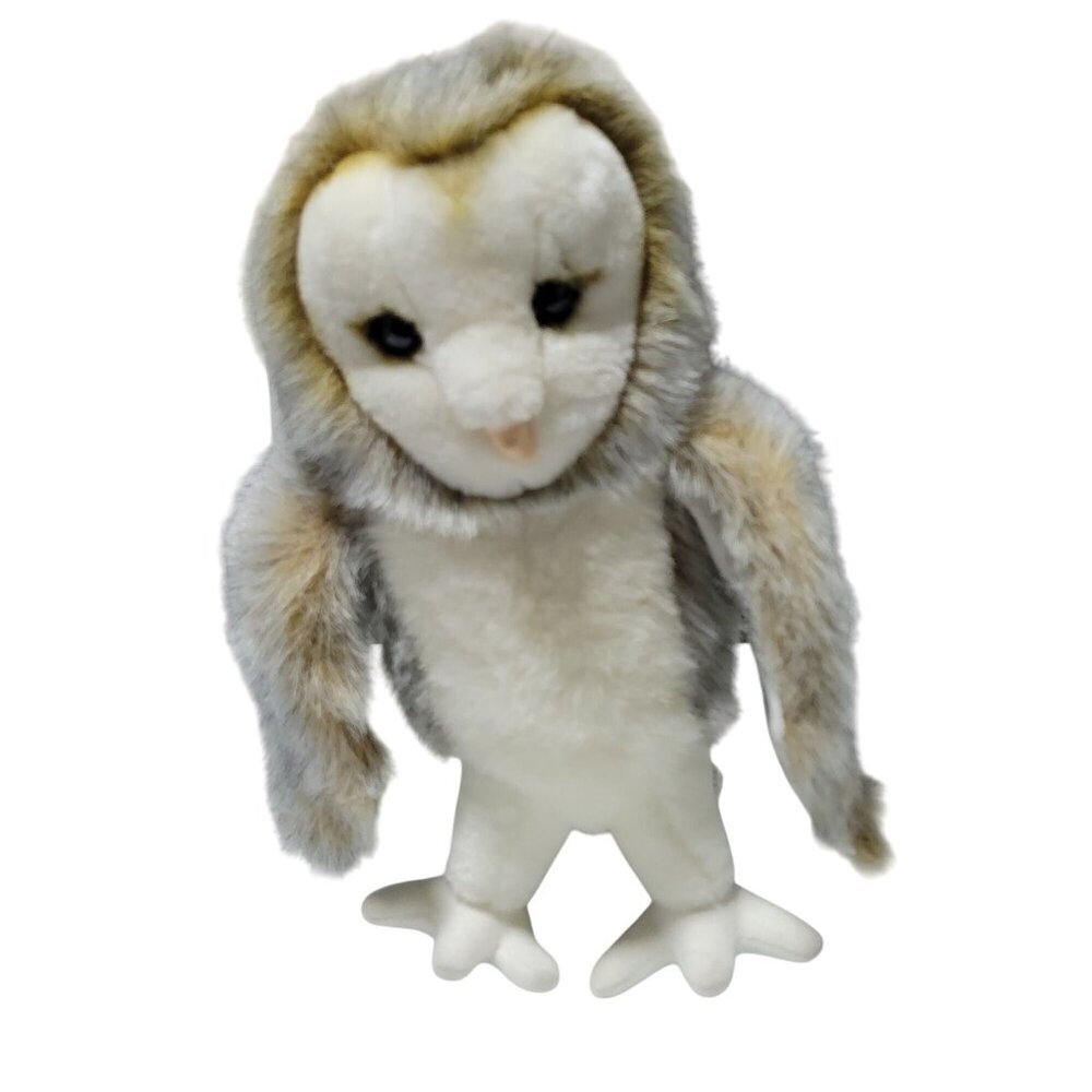 Fiesta Barn Owl 11 inch Plush Bird Realistic Stuffed Animal Gray Brown Toy